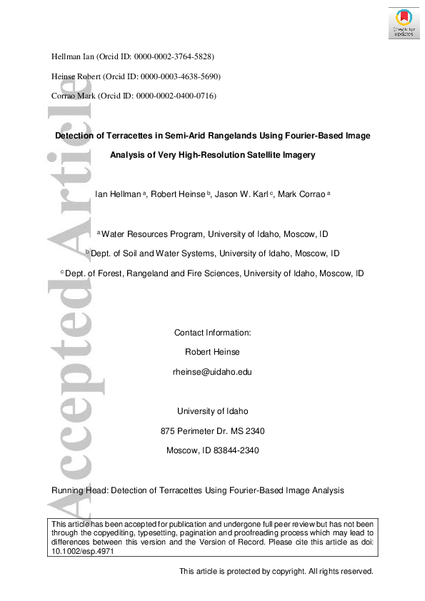 (PDF) Detection of terracettes in semi‐arid rangelands using Fourier ...