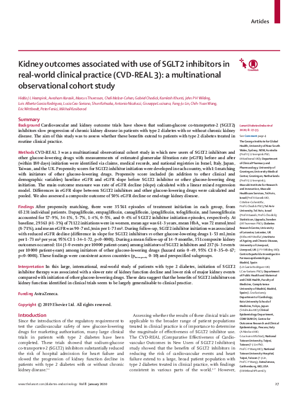 (PDF) Kidney outcomes associated with use of SGLT2 inhibitors in real ...