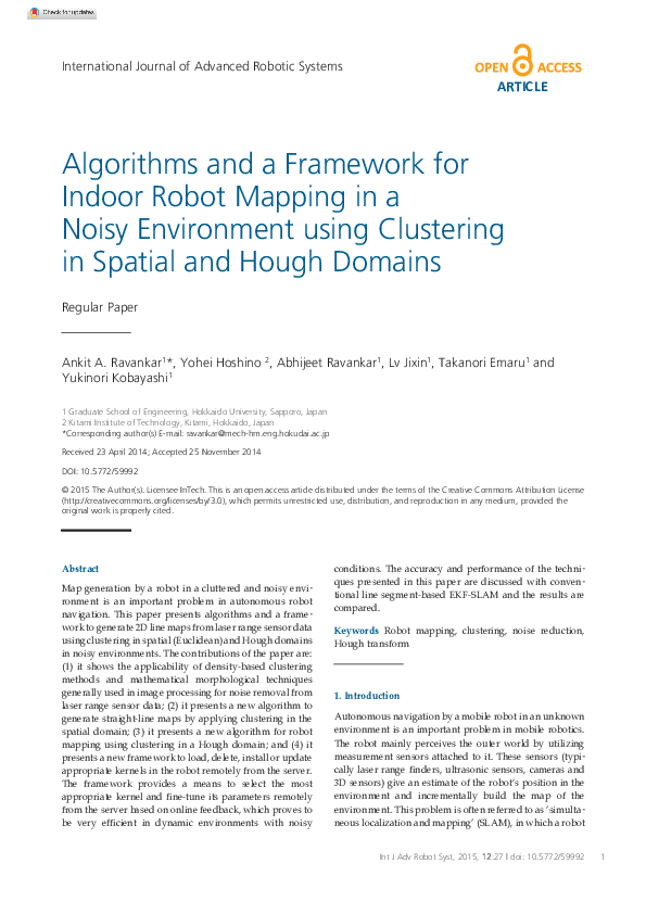 (PDF) Algorithms and a Framework for Indoor Robot Mapping in a Noisy ...