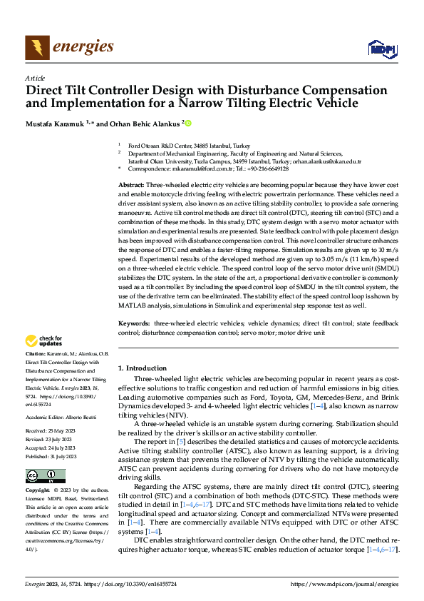 (PDF) Direct Tilt Controller Design with Disturbance Compensation and ...