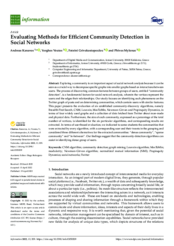 (PDF) Evaluating Methods for Efficient Community Detection in Social ...