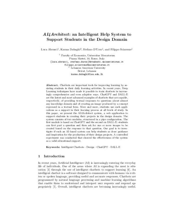 (PDF) AI4Architect: an Intelligent Help System to Support Students in ...