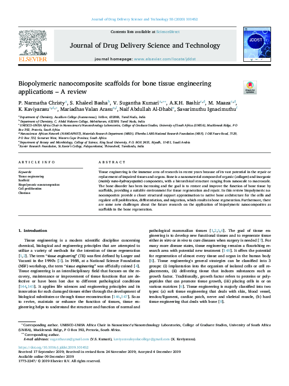 (PDF) Biopolymeric nanocomposite scaffolds for bone tissue engineering ...