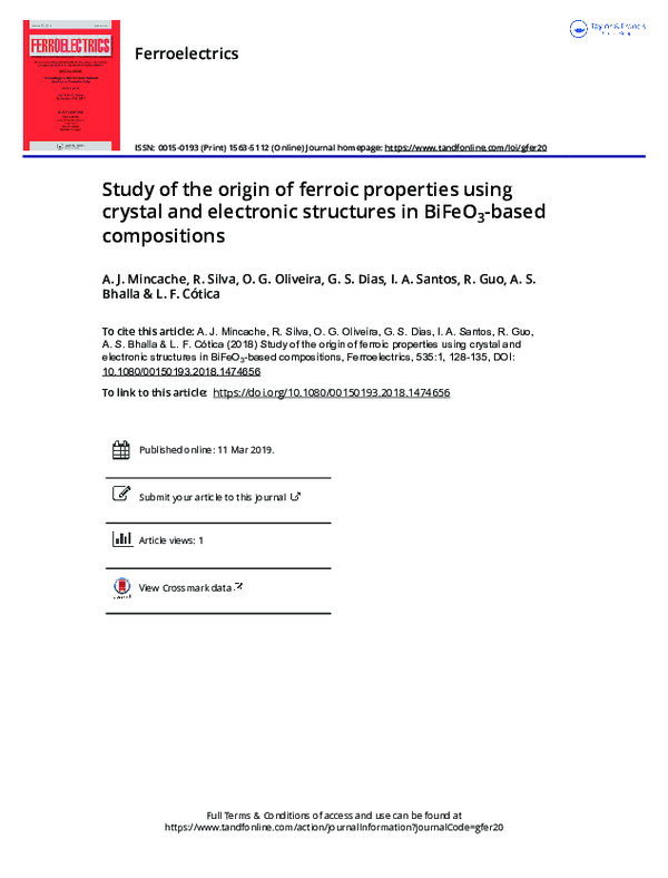 (PDF) Study of the origin of ferroic properties using crystal and ...