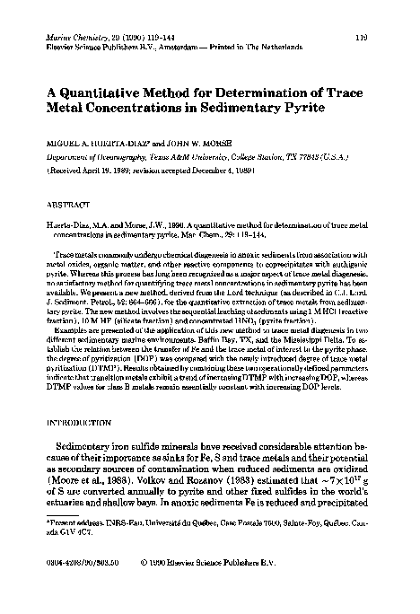 (PDF) A quantitative method for determination of trace metal ...