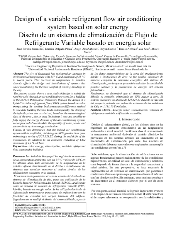 (PDF) Design of a variable refrigerant flow air conditioning system ...