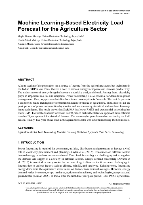 (PDF) Machine Learning-Based Electricity Load Forecast for the ...