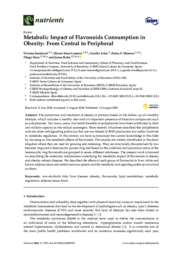 (PDF) Metabolic Impact of Flavonoids Consumption in Obesity: From ...