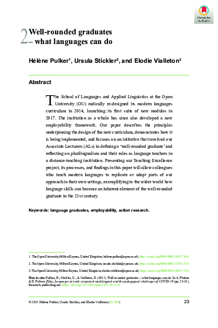 (PDF) Well-rounded graduates – what languages can do