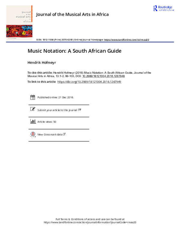 (PDF) Music Notation: A South African Guide