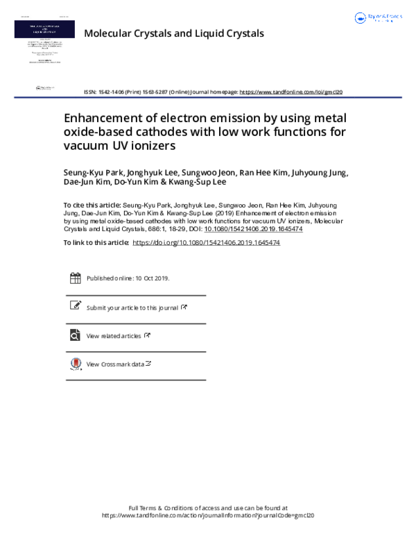 (PDF) Enhancement of electron emission by using metal oxide-based ...