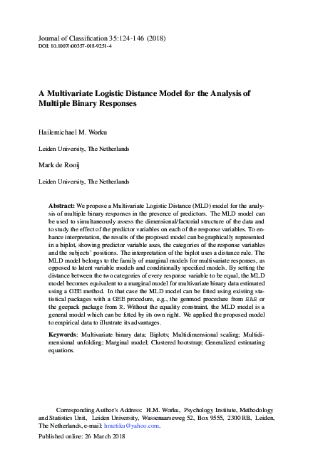 (PDF) A Multivariate Logistic Distance Model for the Analysis of ...