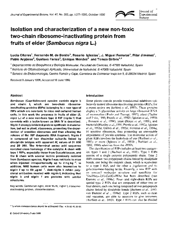 (PDF) Isolation and characterization of a new non-toxic two-chain ...
