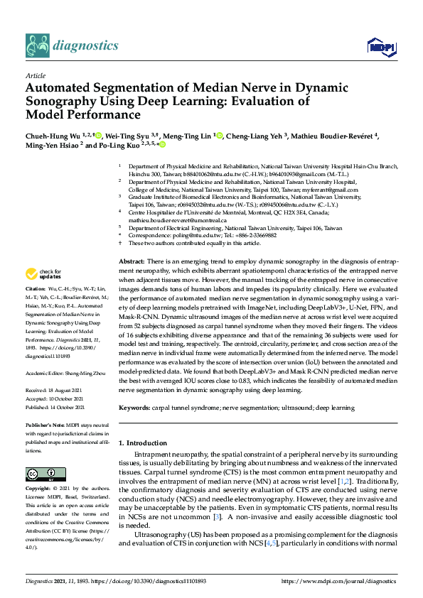 (PDF) Automated Segmentation of Median Nerve in Dynamic Sonography