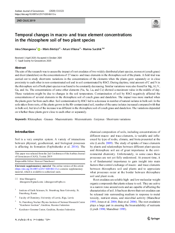 (PDF) Temporal changes in macro- and trace element concentrations in ...