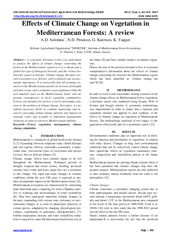 (PDF) Effects of Climate Change on Vegetation in Mediterranean Forests ...