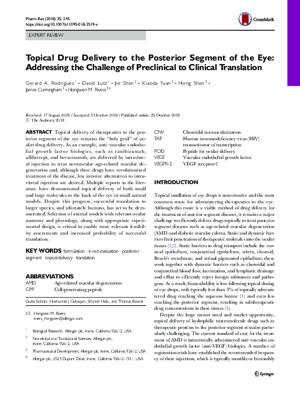 (PDF) Topical drug delivery to the posterior segment of the eye ...