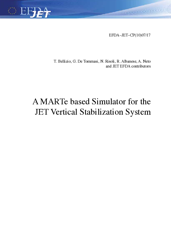 (PDF) A MARTe based simulator for the JET Vertical Stabilization system ...