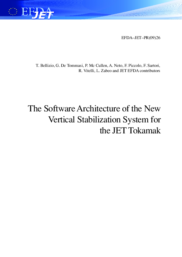 (PDF) The Software Architecture of the New Vertical-Stabilization ...