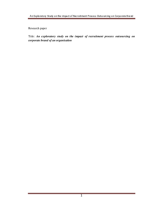 (PDF) An exploratory study on the impact of recruitment process ...