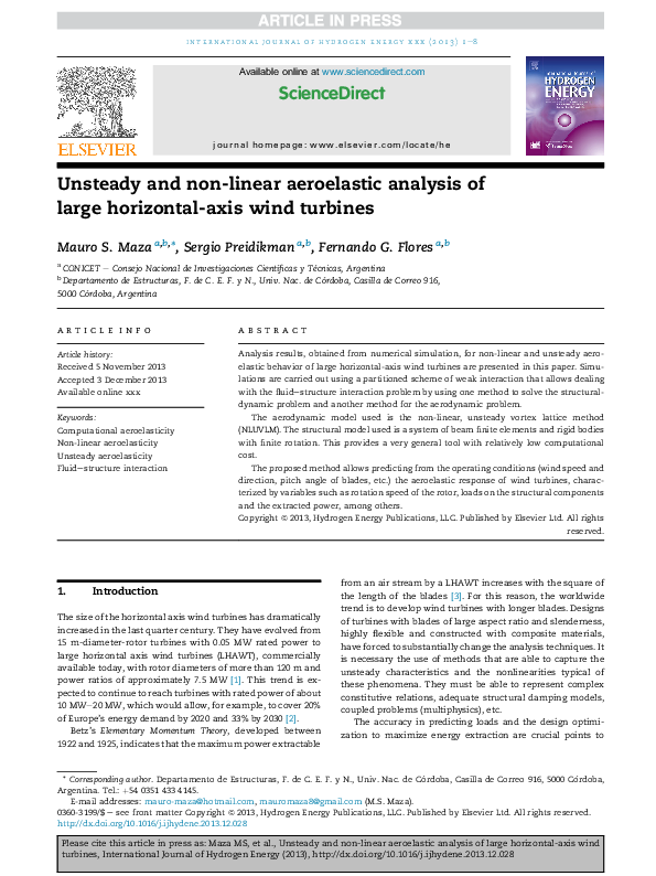 (PDF) Unsteady and non-linear aeroelastic analysis of large horizontal ...