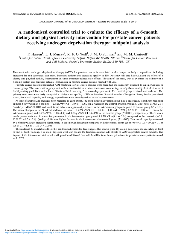 (PDF) A randomised controlled trial to evaluate the efficacy of a 6 ...