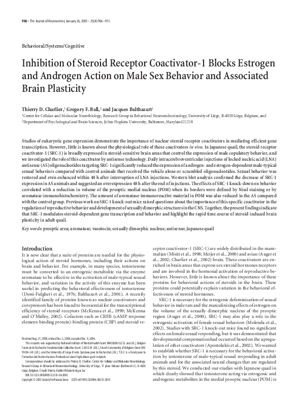 (PDF) Inhibition of Steroid Receptor Coactivator-1 Blocks Estrogen and ...