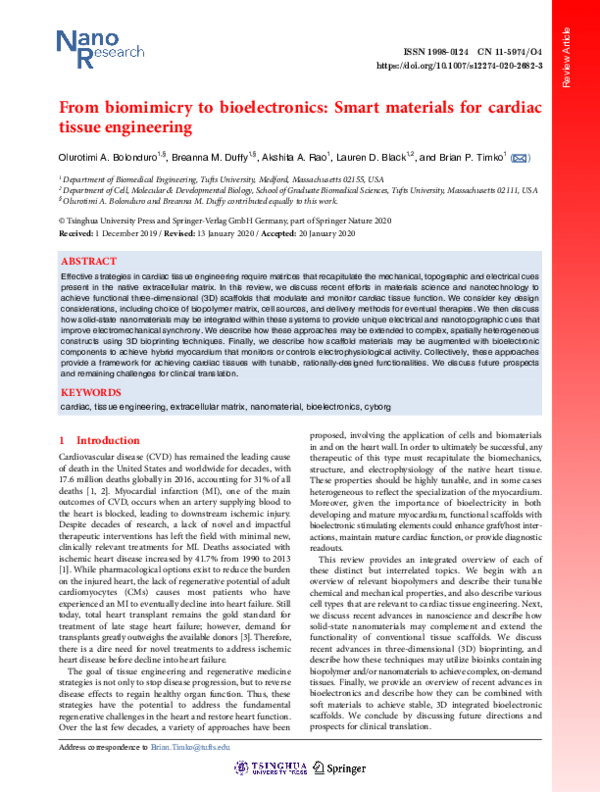 (PDF) Smart Bioelectronics and Materials for Cardiac Tissue Engineering
