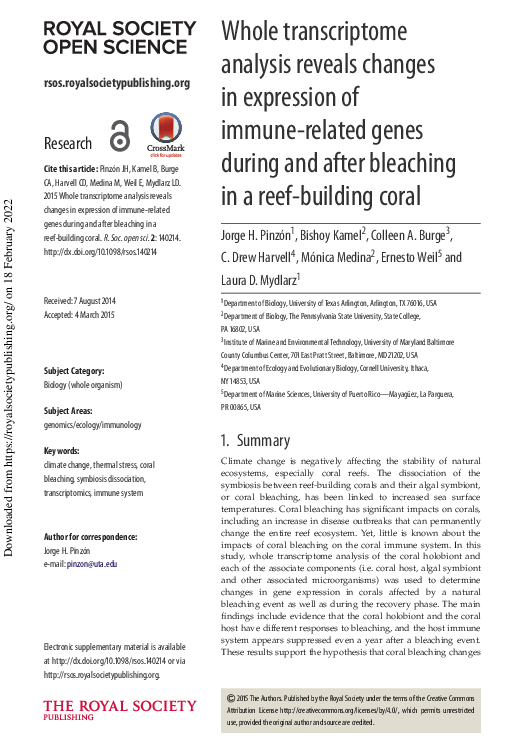 (PDF) Whole transcriptome analysis reveals changes in expression of ...