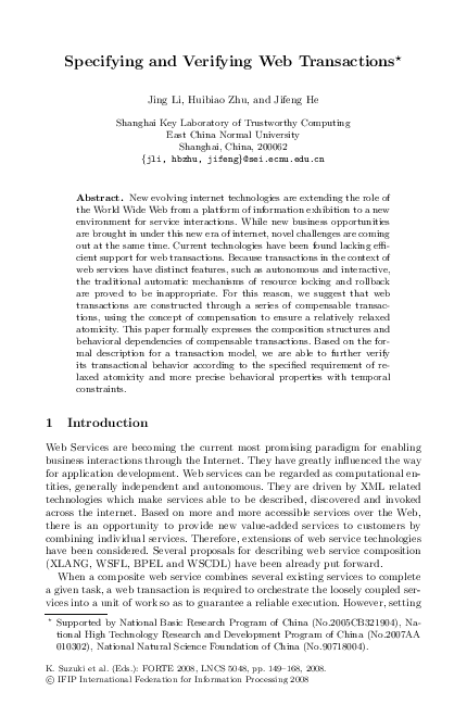 (PDF) Specifying and Verifying Web Transactions