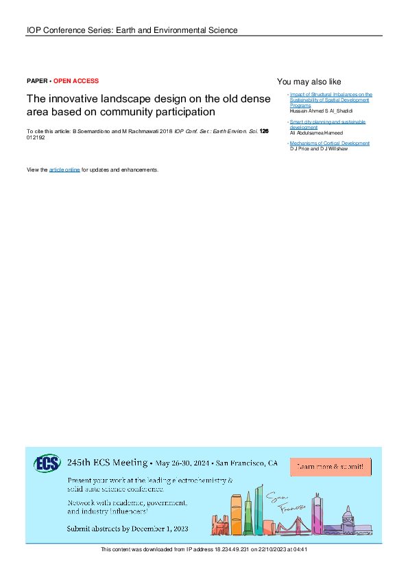 (PDF) The innovative landscape design on the old dense area based on ...