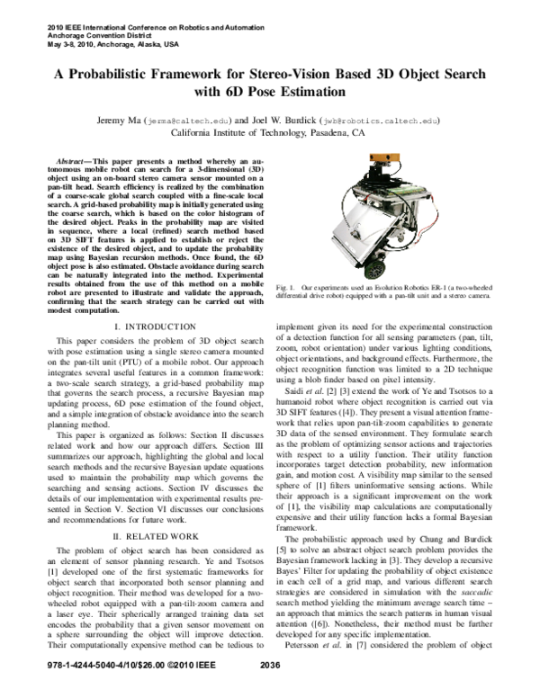 (PDF) A probabilistic framework for stereo-vision based 3D object ...