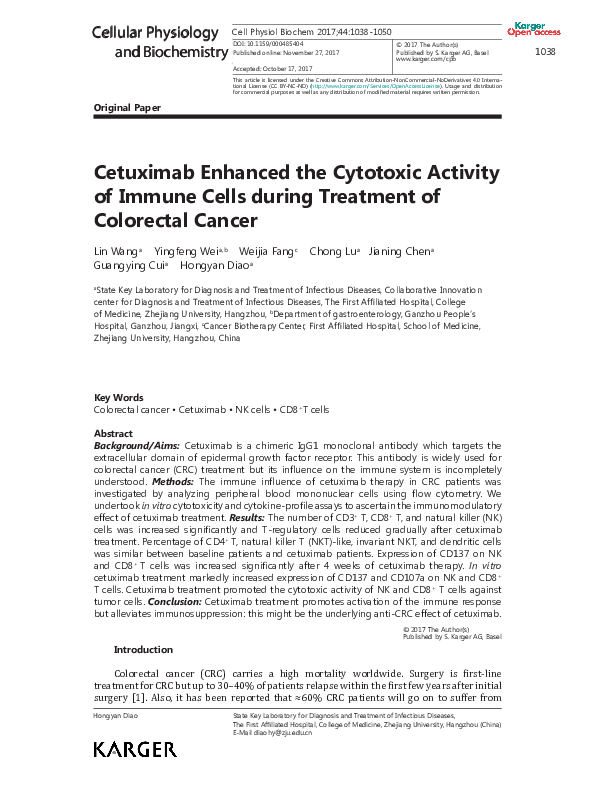 (PDF) Cetuximab Enhanced the Cytotoxic Activity of Immune Cells during ...