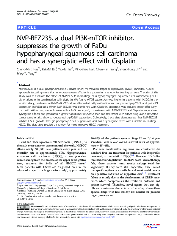 (PDF) NVP-BEZ235, a dual PI3K-mTOR inhibitor, suppresses the growth of ...
