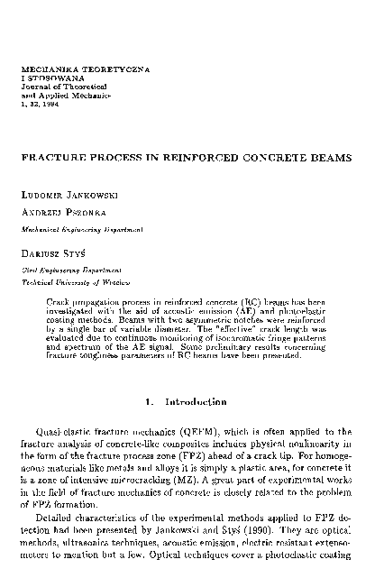 (PDF) Fracture process in reinforced concrete beams