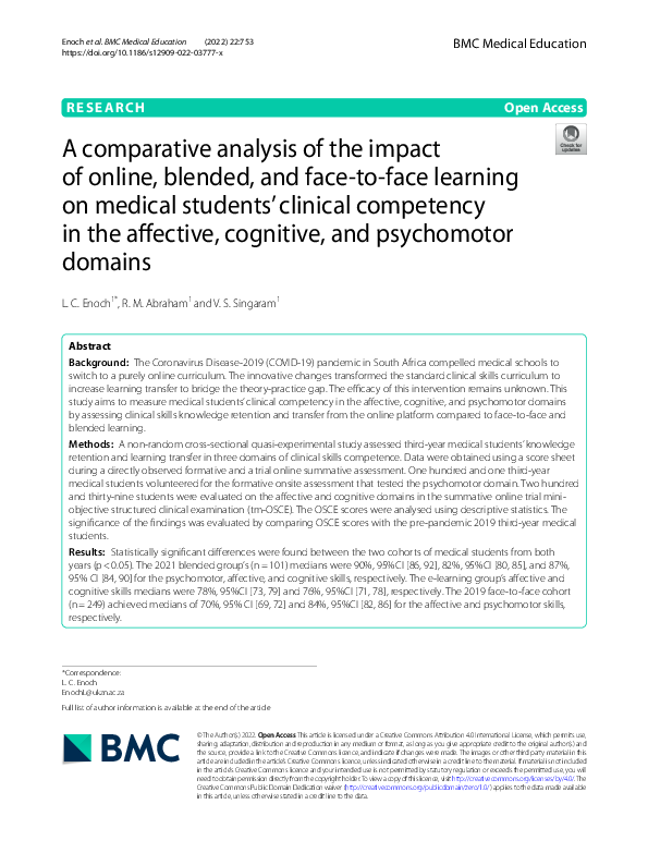 (PDF) A comparative analysis of the impact of online, blended, and face ...