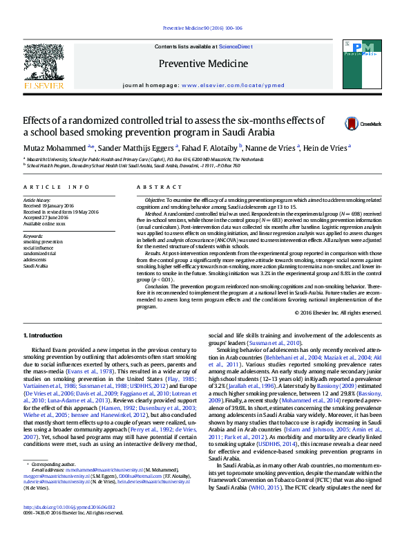 (PDF) Effects of a randomized controlled trial to assess the six-months ...