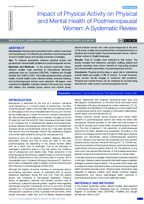 (PDF) Impact of Physical Activity on Physical and Mental Health of ...
