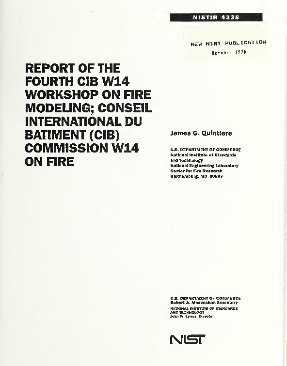 (PDF) Report of the fourth CIB W14 Workshop on Fire Modeling; Conseil ...
