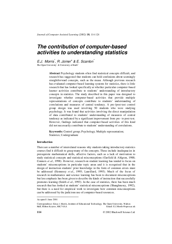  pdf the contribution of computer based activities to understanding