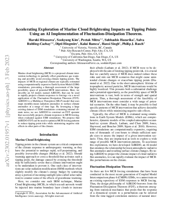 (PDF) Accelerating exploration of Marine Cloud Brightening impacts on ...