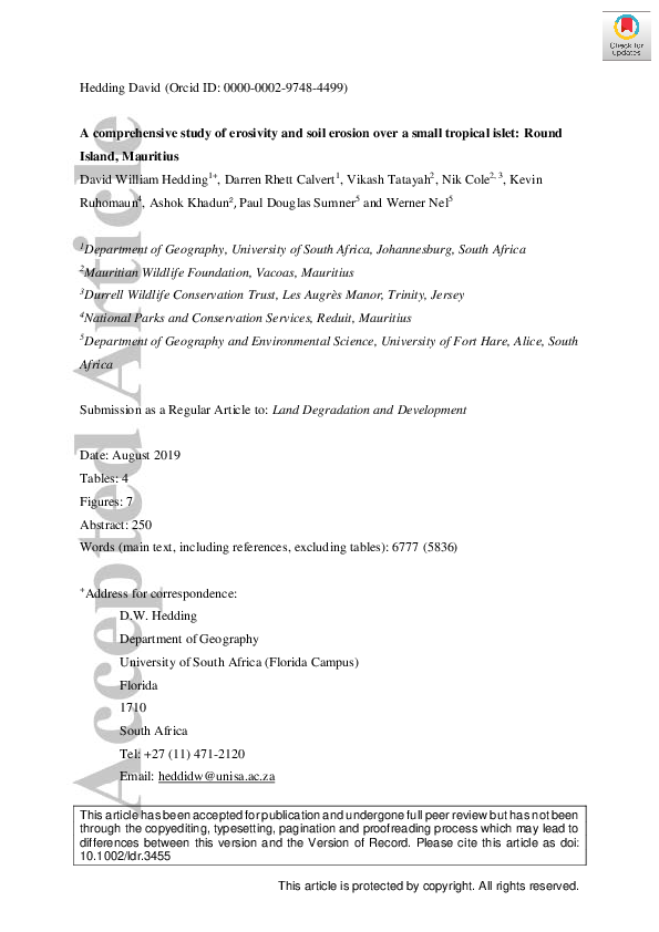 (PDF) A comprehensive study of erosivity and soil erosion over a small ...