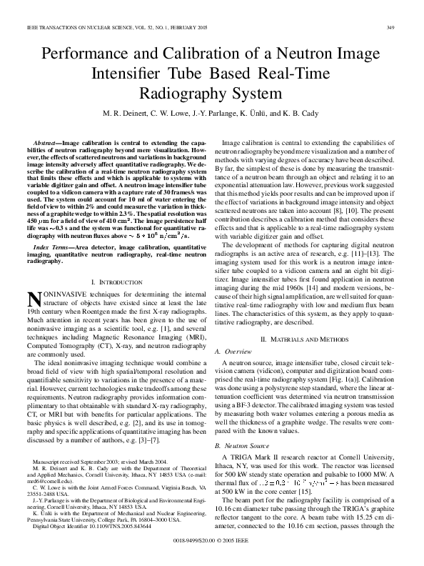 (PDF) Performance and calibration of a neutron image intensifier tube ...