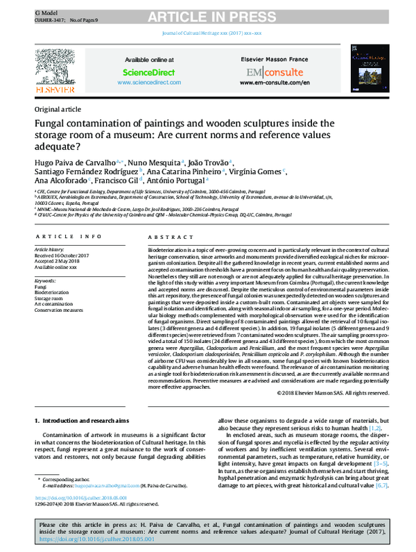 (PDF) Fungal contamination of paintings and wooden sculptures inside ...