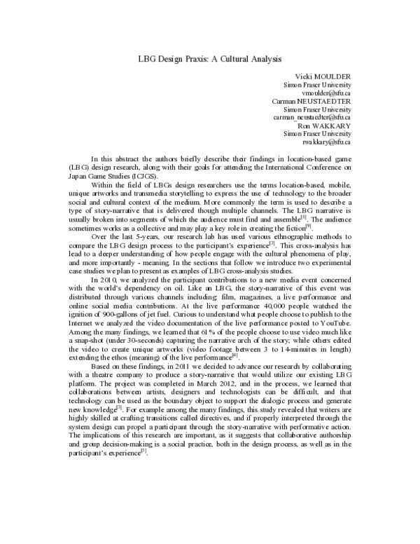 (PDF) LBG Design Praxis: A Cultural Analysis