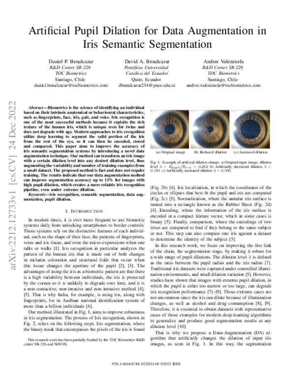 (PDF) Artificial Pupil Dilation for Data Augmentation in Iris Semantic ...