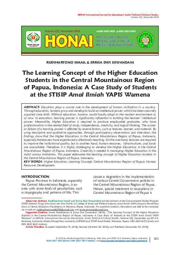 (PDF) The Learning Concept of the Higher Education Students in the ...