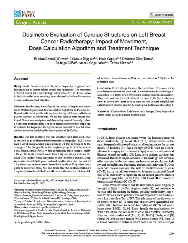 (PDF) Dosimetric Evaluation of Cardiac Structures on Left Breast Cancer ...