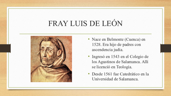 Biografia De Fray Luis De Leon Resumen Corto