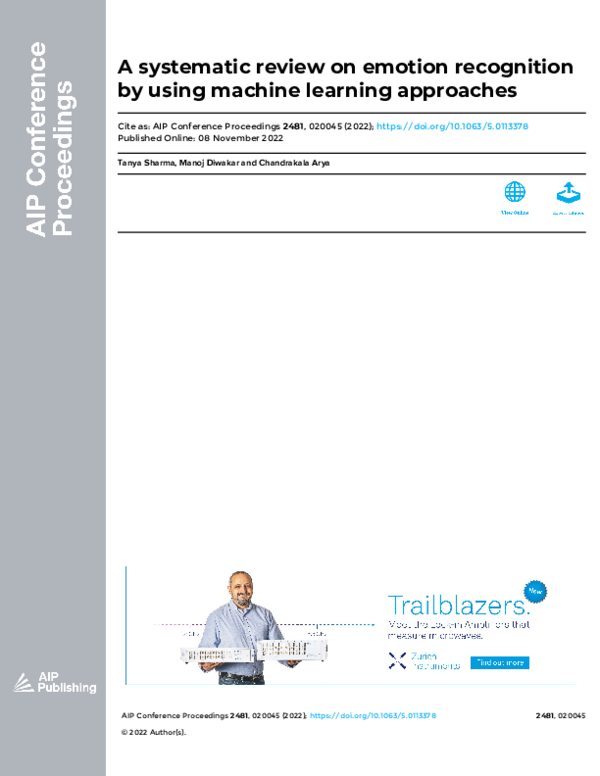 (PDF) A systematic review on emotion recognition by using machine ...